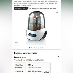 Baby Brezza Baby Bottle Sterilizer and Dryer Machine